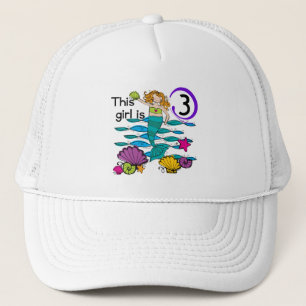 Mermaid 3. Geburtstag T Shirts und Geschenke Truckerkappe