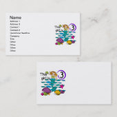 Mermaid 3. Geburtstag T Shirts und Geschenke Visitenkarte (Vorne/Hinten)