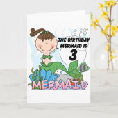Mermaid 3. Geburtstag Tshirts und Geschenke Karte (Gelbe Blume)