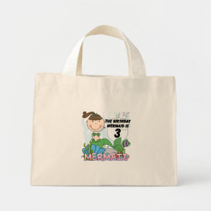Mermaid 3. Geburtstag Tshirts und Geschenke Mini Stoffbeutel