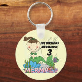 Mermaid 3. Geburtstag Tshirts und Geschenke Schlüsselanhänger (Vorderseite)