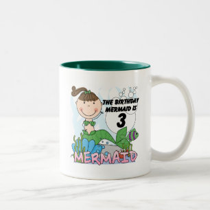 Mermaid 3. Geburtstag Tshirts und Geschenke Zweifarbige Tasse
