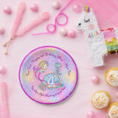 Mermaid 4. Geburtstag Ändern Text anpassen Pappteller (Party)