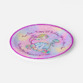 Mermaid 4. Geburtstag Ändern Text anpassen Pappteller (Schrägansicht)