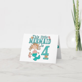 Mermaid 4. Geburtstag Einladungen