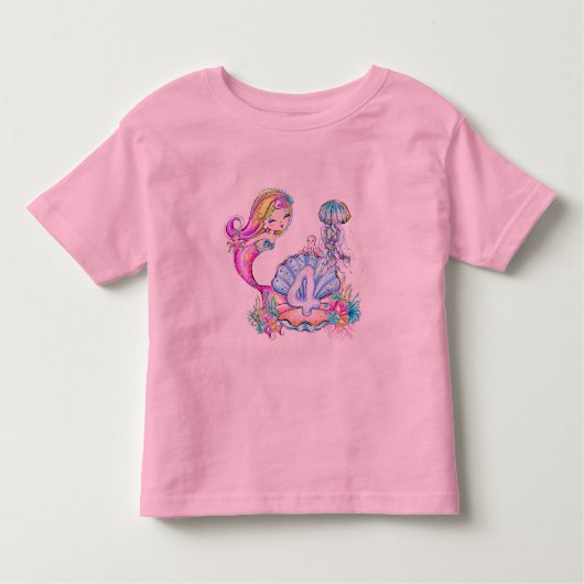 Mermaid 4. Geburtstag Kleinkind T - Shirts (Vorderseite)