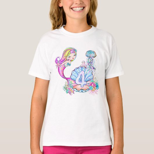 Mermaid 4. Geburtstag T - Shirt (Vorderseite)