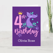 Mermaid 4. Personalisierter Geburtstag Karte (Vorderseite)