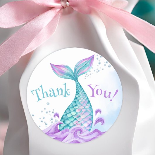 Mermaid 5. Geburtstag Tauchen in fünf Runder Aufkleber