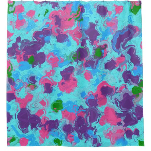 Mermaid Abstrakt Spritzer Duschvorhang (Vorderseite)