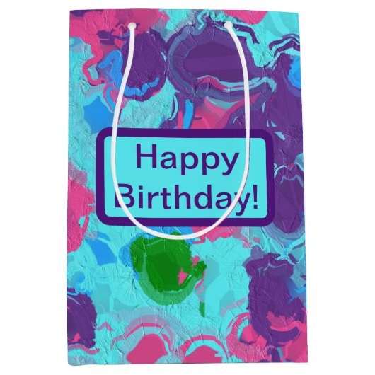 Mermaid Abstrakt Spritzer Mittlere Geschenktüte (Vorderseite)