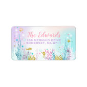 Mermaid Address Labels Magisches Mermaid-Party Adressaufkleber (Vorne)