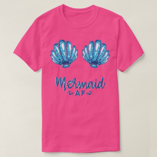 Mermaid Af Funny Seashell Bra Bikiny Party T-Shirt (Design vorne)
