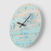 Mermaid Affirmation Rustic Beach Wood Coastal Große Wanduhr (Winkel)