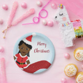 Mermaid African America Santa Outfit Pappteller (Party)