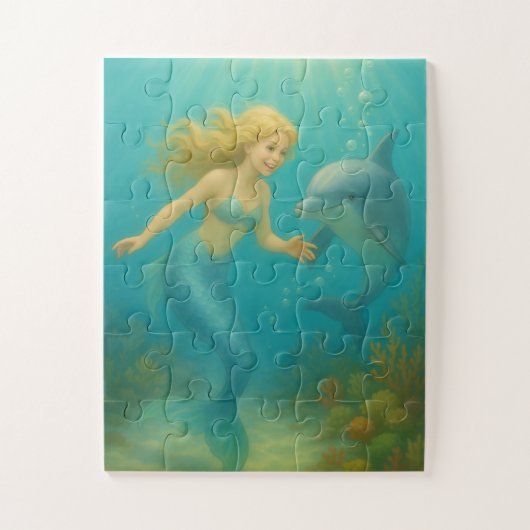 Mermaid and Dolphin Kids 30 oversized piece Puzzle (Vertikal)