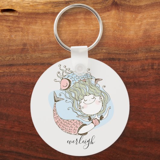 Mermaid And Fish Kid's Keychain Schlüsselanhänger (Vorderseite)