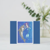 Mermaid and Shark Friends Postcard Postkarte (Stehend Vorderseite)