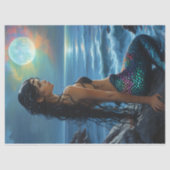 Mermaid and the Full Moon Tissue Paper Seidenpapier (Vorderseite)