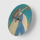 Mermaid and Turtle Wall Clock Runde Wanduhr (Winkel)