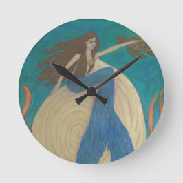Mermaid and Turtle Wall Clock Runde Wanduhr
