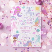 Mermaid and Unicorn Magical Birthday Party Einladung