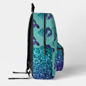 Mermaid aqua blue ombre Glitzern aquamarin Monogra Bedruckter Rucksack (Links)