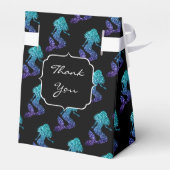 Mermaid aqua blue ombre Glitzern muster Monogram Geschenkschachtel (Rückseite)