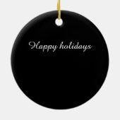 Mermaid aqua blue ombre Glitzern muster Monogram Keramik Ornament (Hinten)