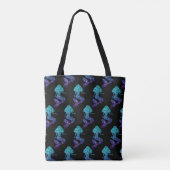 Mermaid aqua blue ombre Glitzern muster Monogram Tasche (Rückseite)