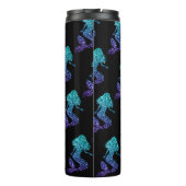 Mermaid aqua blue ombre Glitzern muster Monogram Thermosbecher (Rückseite)