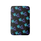 Mermaid aqua blue ombre Glitzern schwarz Badematte (Vorderseite Vertikal)