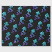 Mermaid aqua blue ombre Glitzern schwarz Geschenkpapier (Flach)