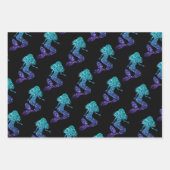 Mermaid aqua blue ombre Glitzern schwarz Geschenkpapier Set (Vorderseite 2)