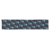 Mermaid aqua blue ombre Glitzern schwarz Kurzer Tischläufer (Horizontal)