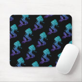 Mermaid aqua blue ombre Glitzern schwarz Mousepad (Mit Mouse)