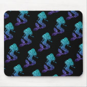 Mermaid aqua blue ombre Glitzern schwarz Mousepad (Vorne)