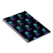 Mermaid aqua blue ombre Glitzern schwarz Notizblock (Rechte Seite)