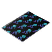 Mermaid aqua blue ombre Glitzern schwarz Notizblock (Linke Seite)