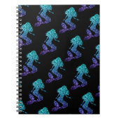 Mermaid aqua blue ombre Glitzern schwarz Notizblock (Vorderseite)