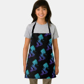 Mermaid aqua blue ombre Glitzern schwarz Schürze (Insitu)