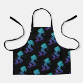 Mermaid aqua blue ombre Glitzern schwarz Schürze (Vorderseite)