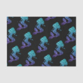 Mermaid aqua blue ombre Glitzern schwarz Seidenpapier (Vorderseite)