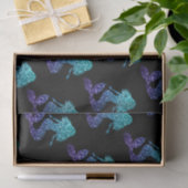 Mermaid aqua blue ombre Glitzern schwarz Seidenpapier (Geschenk)