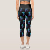 Mermaid aqua blue ombre Glitzern Waves Capri Leggings (Rückseite)