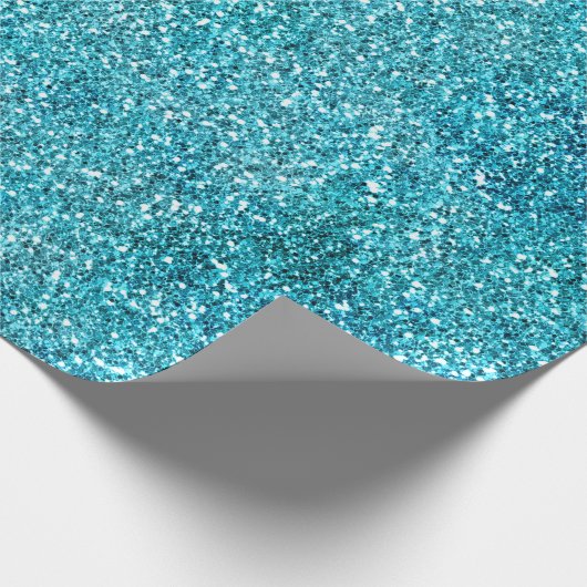 Mermaid Aqua Glitz Glitzer Geschenkpapier (Ecke)