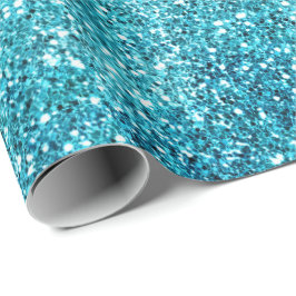 Mermaid Aqua Glitz Glitzer Geschenkpapier