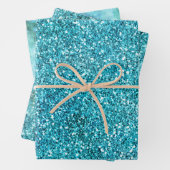 Mermaid Aqua Glitz Glitzer Geschenkpapier Set (Beispiel)