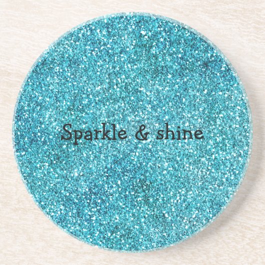 Mermaid Aqua Glitz Glitzer Getränkeuntersetzer (Vorne)