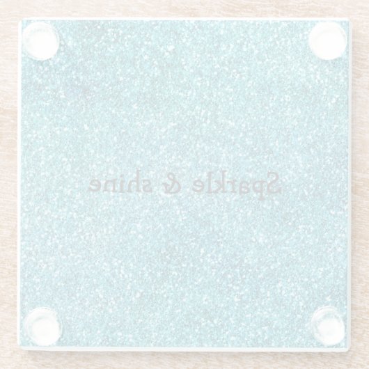Mermaid Aqua Glitz Glitzer Glasuntersetzer (Rückseite)